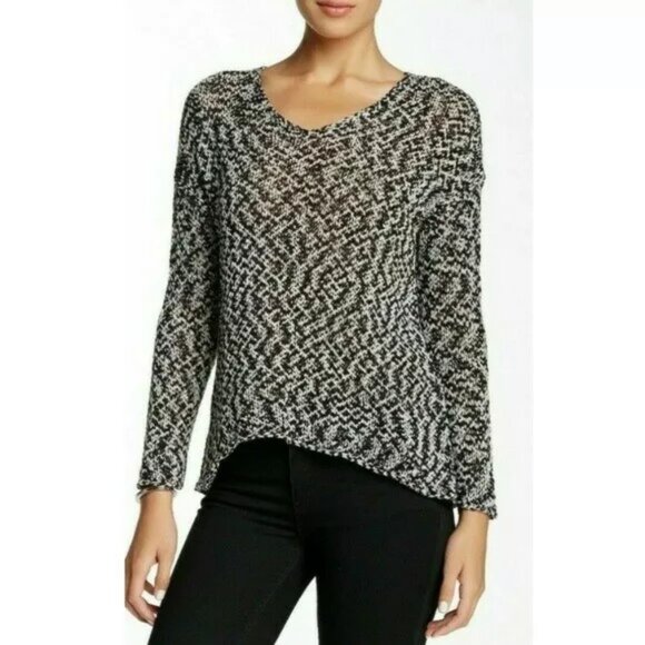 Eileen Fisher Sweaters - EUC Eileen Fisher Black & White Stretch Knit Long Sleeve Sweater - Women's XL